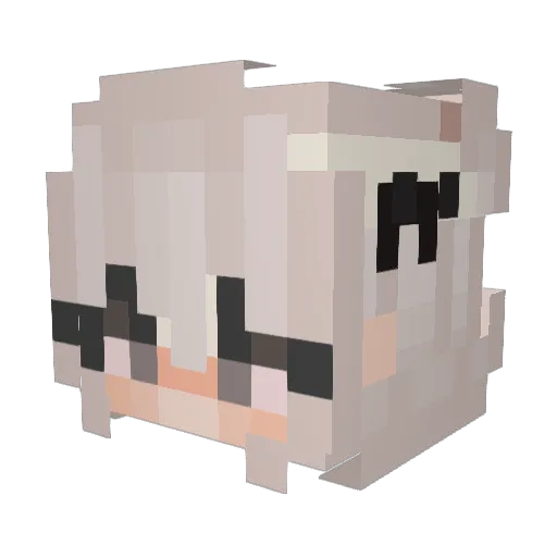 Ghosteah Minecraft avatar head, 3D render