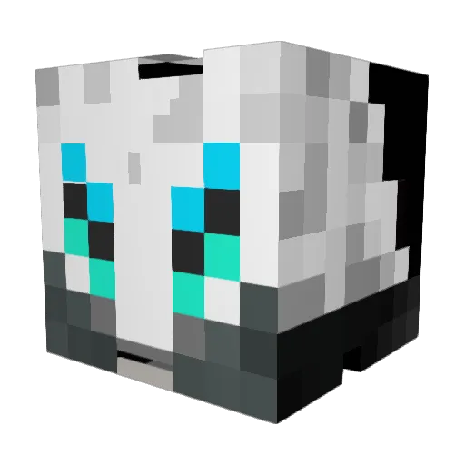 Ghosteek Minecraft avatar head, 3D render