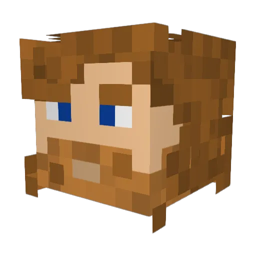 Ghostieee Minecraft avatar head, 3D render