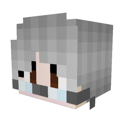Ghostieeeee Minecraft avatar head, 3D render