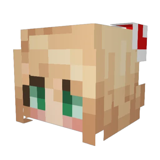 Ghostipuffs Minecraft avatar head, 3D render