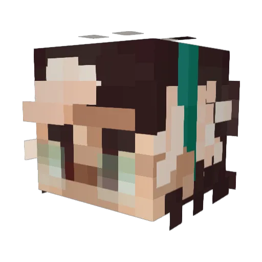 GhostlySheet Minecraft avatar head, 3D render