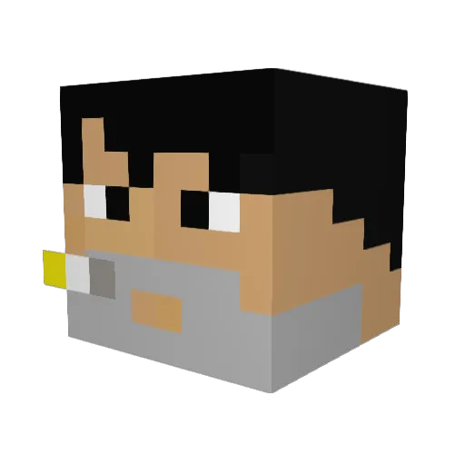 Ghostshhh Minecraft avatar head, 3D render