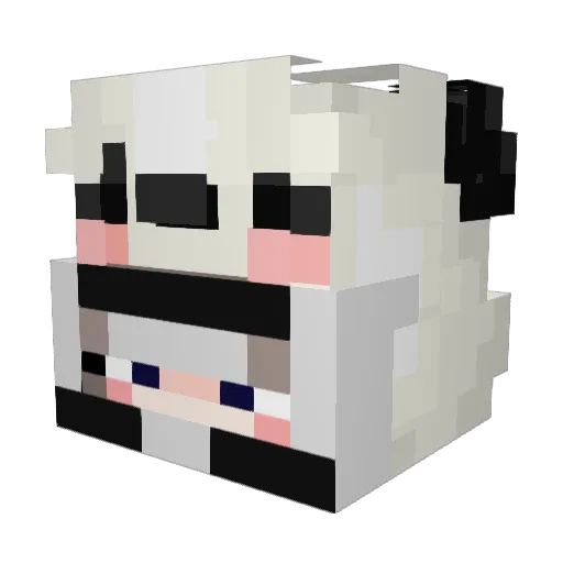 Ghostwell Minecraft avatar head, 3D render
