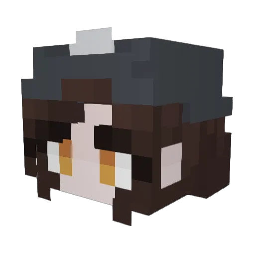 GhostyLady Minecraft avatar head, 3D render