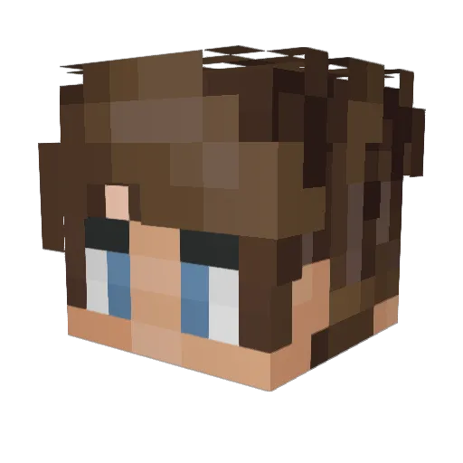 Ghostymussel Minecraft avatar head, 3D render