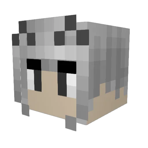 GhostyyGirl Minecraft avatar head, 3D render