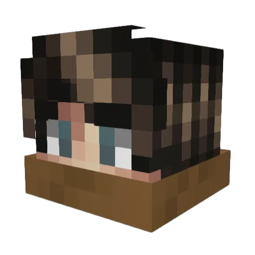 Ghowlaxy Minecraft avatar head, 3D render