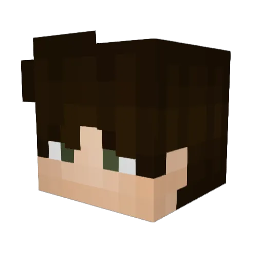 Ghuffin Minecraft avatar head, 3D render