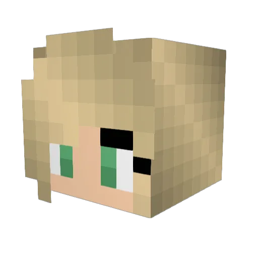 Ghuka Minecraft avatar head, 3D render