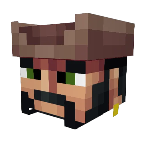 Ghuntar Minecraft avatar head, 3D render