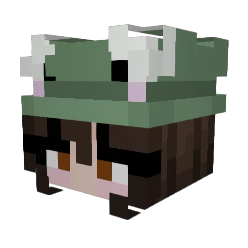 GiGrace Minecraft avatar head, 3D render