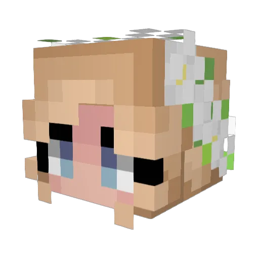 Gia7 Minecraft avatar head, 3D render