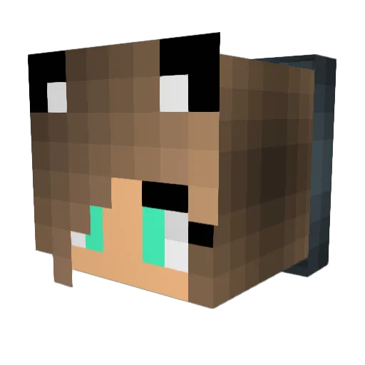 GiannaPlays Minecraft avatar head, 3D render