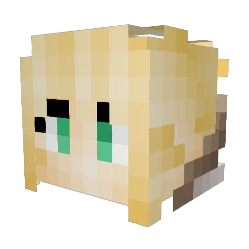 Giantspaz Minecraft avatar head, 3D render