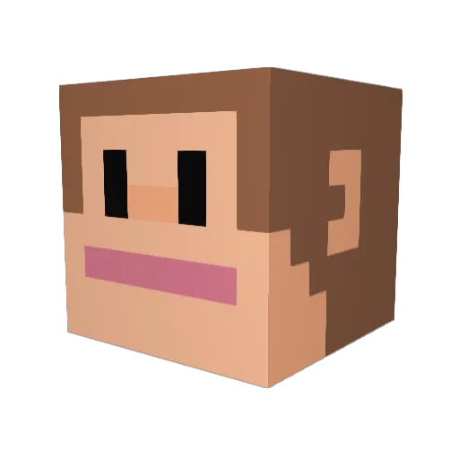 Giantv_ Minecraft avatar head, 3D render