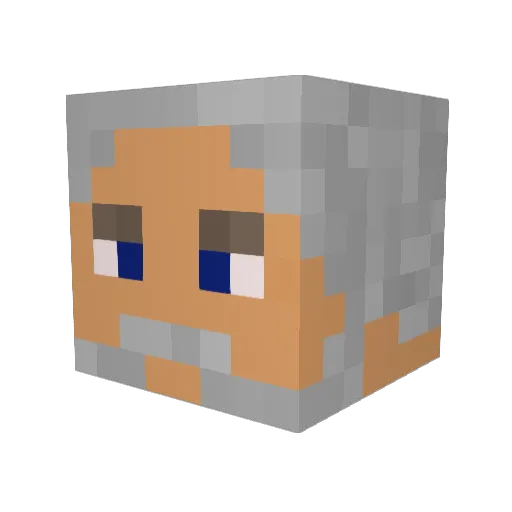 GibNoob Minecraft avatar head, 3D render