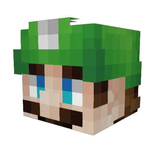 Gibaayyy Minecraft avatar head, 3D render