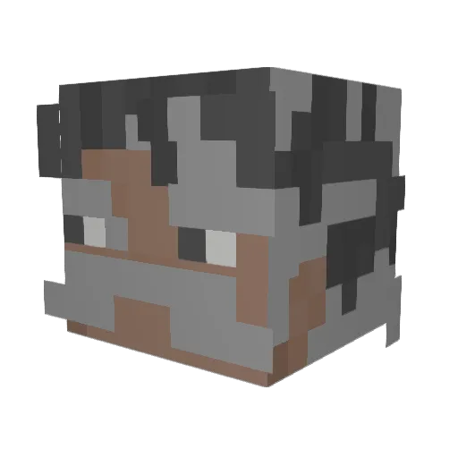Gibbamg Minecraft avatar head, 3D render