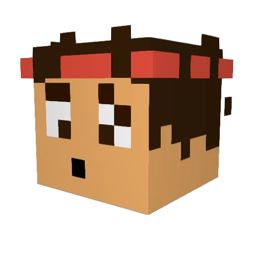 Gibbley Minecraft avatar head, 3D render