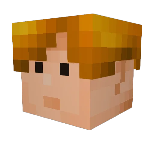 Gibbs Minecraft avatar head, 3D render