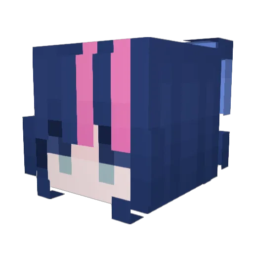Gibiji Minecraft avatar head, 3D render