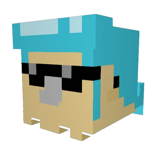 Gibon007 Minecraft avatar head, 3D render