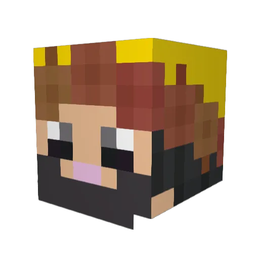 Gibuckys Minecraft avatar head, 3D render