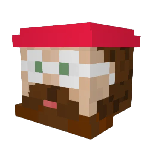 GickyGacky Minecraft avatar head, 3D render