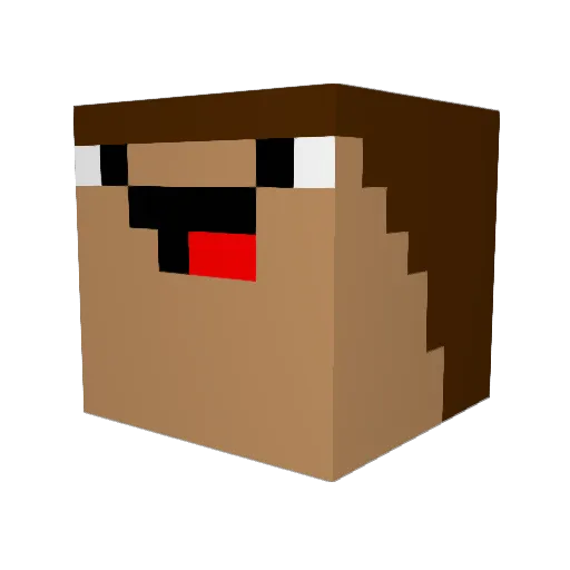 Giddells Minecraft avatar head, 3D render