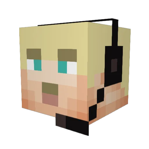 Giezh Minecraft avatar head, 3D render