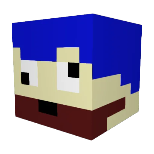 Gifanel Minecraft avatar head, 3D render