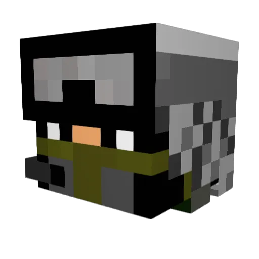 Gifou Minecraft avatar head, 3D render