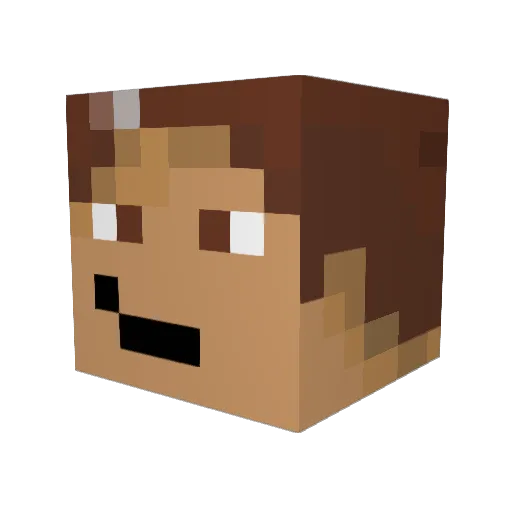 GigEmPhats Minecraft avatar head, 3D render
