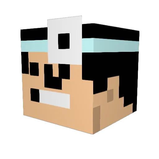GigaDrive Minecraft avatar head, 3D render