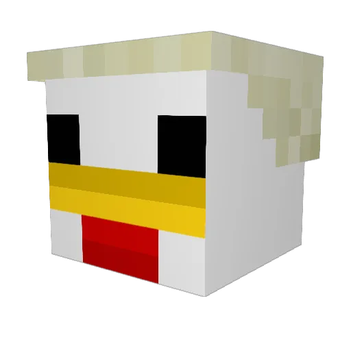 GigaPlease Minecraft avatar head, 3D render