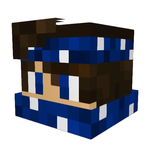 GigaSebbe Minecraft avatar head, 3D render