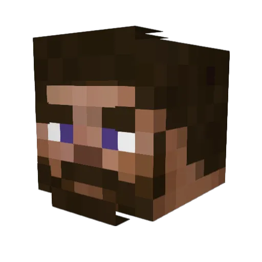 GigaSteve Minecraft avatar head, 3D render