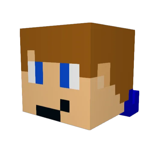Gigabauer Minecraft avatar head, 3D render