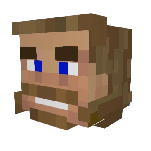 Gigafet Minecraft avatar head, 3D render
