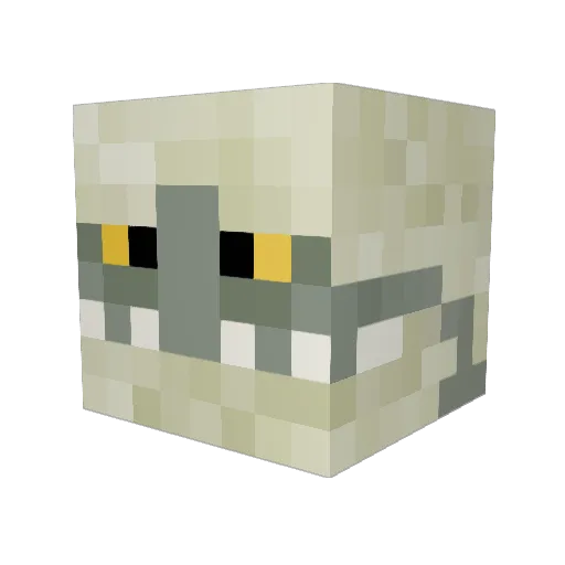 Gigagibbone Minecraft avatar head, 3D render