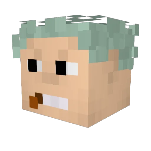 Gigaleventis Minecraft avatar head, 3D render