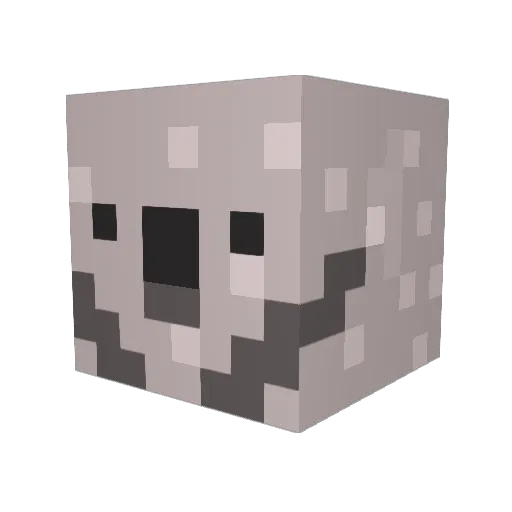 Gigarin Minecraft avatar head, 3D render
