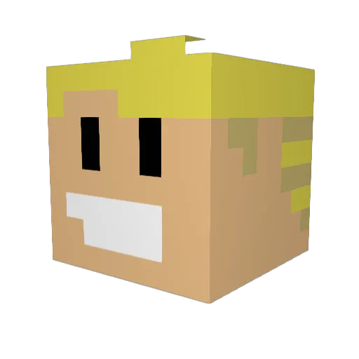 Giggigity Minecraft avatar head, 3D render