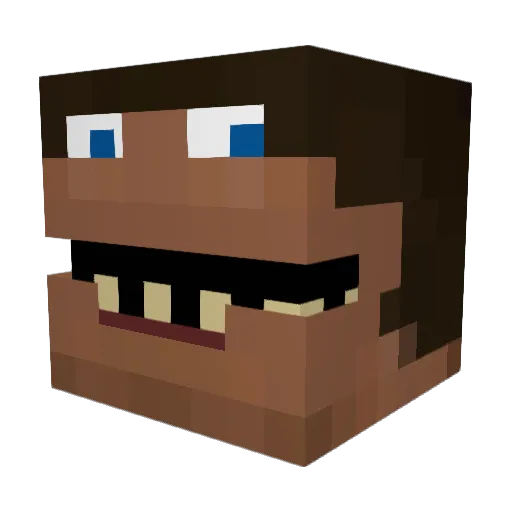 GiggleMan Minecraft avatar head, 3D render