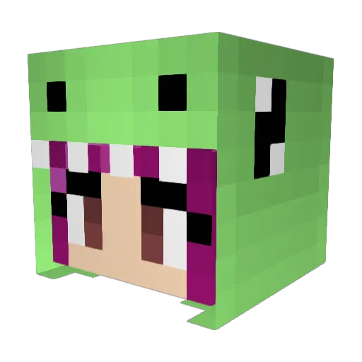 GigglyDinosaur Minecraft avatar head, 3D render