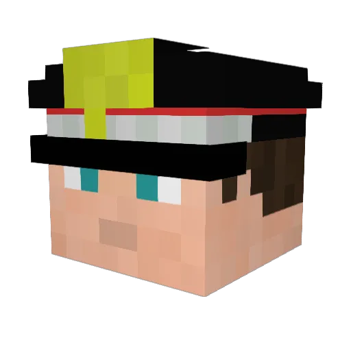 Gigiko Minecraft avatar head, 3D render