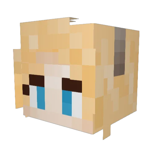 Giglnbrat Minecraft avatar head, 3D render