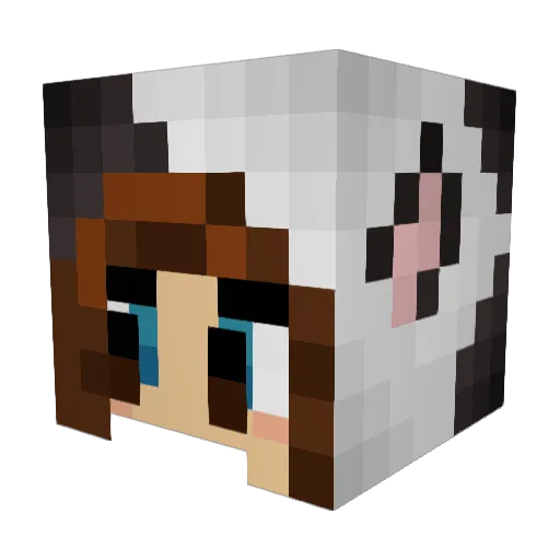 Giiinge_ Minecraft avatar head, 3D render