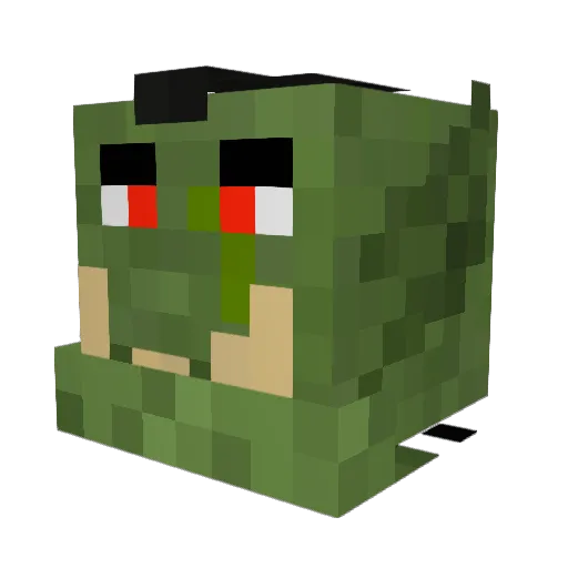 Gijak Minecraft avatar head, 3D render